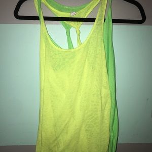 Under Armour neon workout tanks (2)